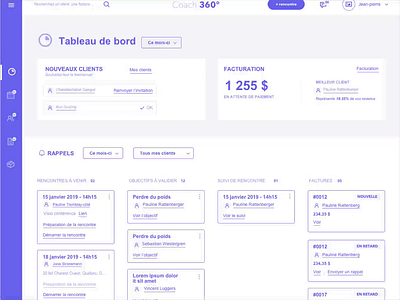 wireframe | Dashboard | Coach view | App LMS app coach prototype ux web app wireframe