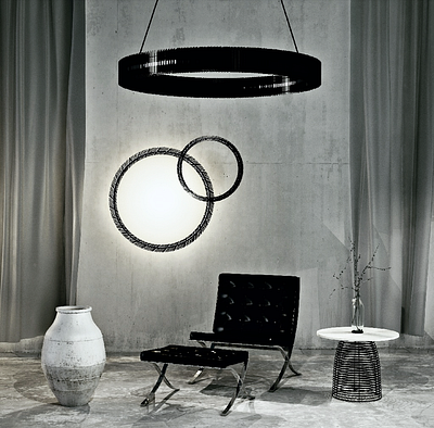 Luminarias de techo y pared, disklamps 3dsmax branding