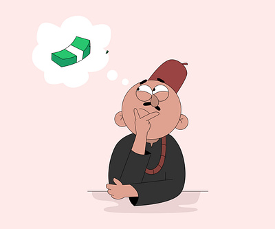 Igbo man thinking about money animation animation 2d character character design design gravit designer illustration illustrator sketch vector vector illustration