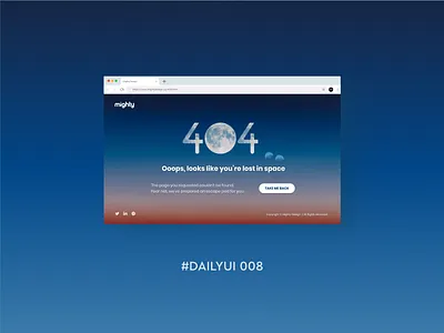 Day 8 - Daily UI Challenge - 404 Screen 404 dailyui design figma photoshop sketch ui ux