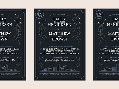 Henriksen-Brown Wedding — 1 𝑜𝑓 5 boston branding card filigree graphic design invitation logo marriage print save the date type typography wedding