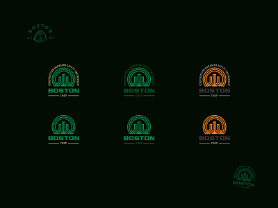 Boston Construction Logo Variations badge boston branding building color color guide colours construction logo logotype retro style guide styleguide variations