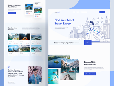 Itinza Travel Expert Landing Page booking destination homepage hotel illustration landing page profile travel trip ui ux web web design website