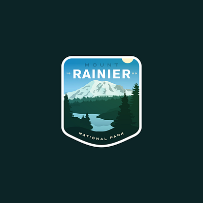 Mt Rainier National Park badge logo mount rainier national parks outdoors peak sticker vector vinyl washington