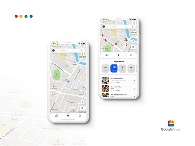 Google Maps - UI Redesign app branding clean design google google maps map minimal redesign redesign concept ui