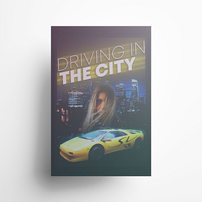 Driving in The City design digitalart photoshop poster art poster design typography