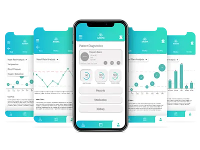 Asha- IoT based system for ICU dashboard doctors health apps interaction design medical patients research skewmorphism ui ux website design