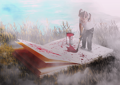 Innocence adobe art creative girl graphic graphicdesign graphicwork illustration mist paint photomanipulation photoshop red surreal art surrealism visuals