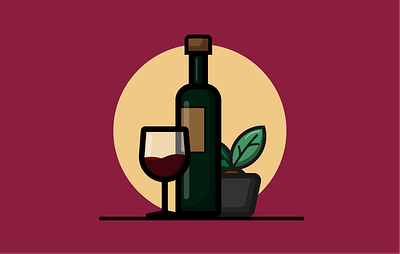 Fullmoon and wine flatdesign illustration illustrationwork illustrator vector vectoraldesign vectorartwork vectordesign vectorillustration vectorwork