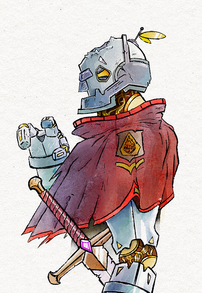 m4c character design characterdesign illustration procreate robot warforged watercolor