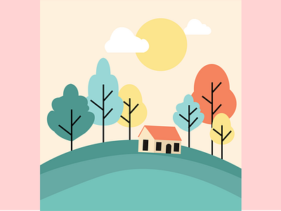 nature illustration ai ai illustration design flatdesign hill icon vector illustration landscape nature illustration