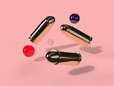 Bullets & Balls 3d abstract adobe dimension art ball blender branding bullet cinema 4d composition design metal minimal render shadow shine texture transparent