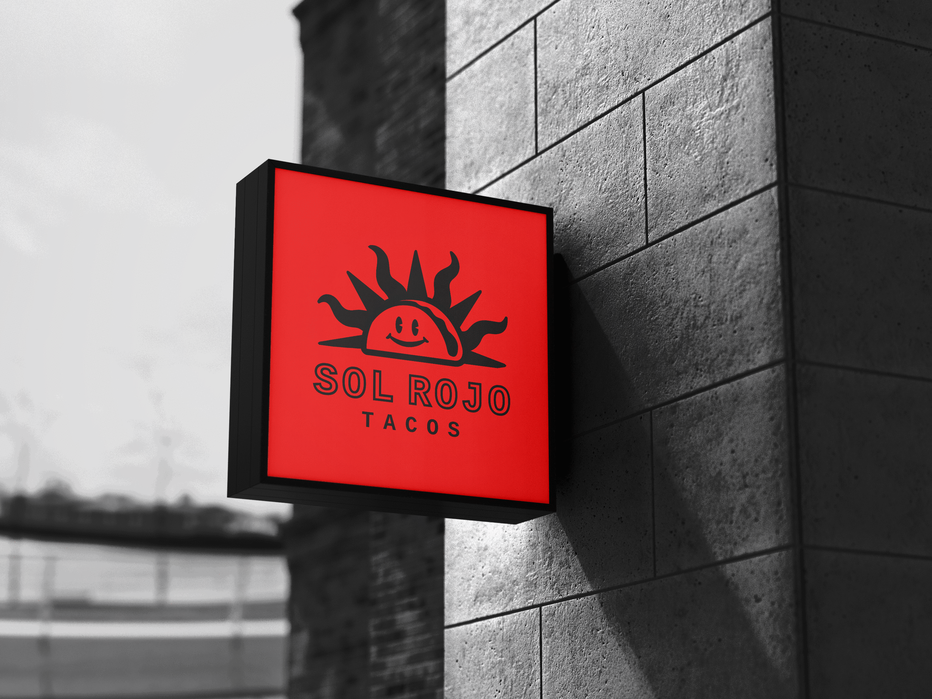 Sol Rojo Logo Design food branding food logo logo logo design red logo sun sun branding sun logo taco taco branding taco logo tacos