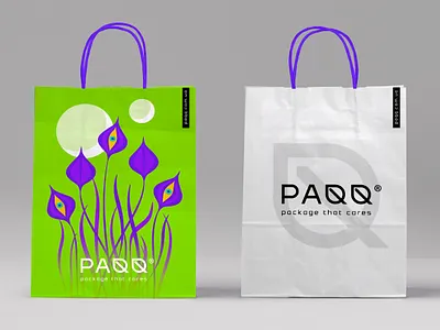 PAQQ - Paper bag branding craft craftpack identity illustration leaf leaf logo logo paper bag визуальная идентификация разработка логотипа эко