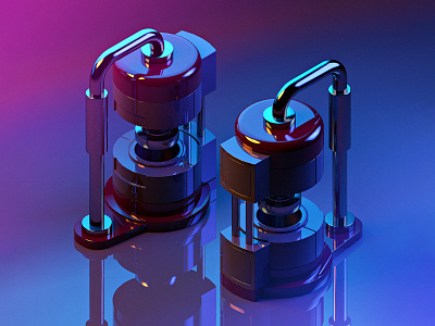 Pump thing 3d blender cinema4d design digitalart hardsurface illustration inspiration isometric lowpoly motiongraphics