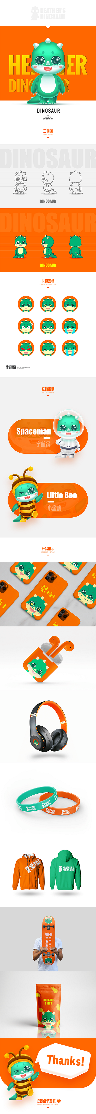 Cartoon character IP design,mascot-Dinosaur cartoon character mascot mascot design