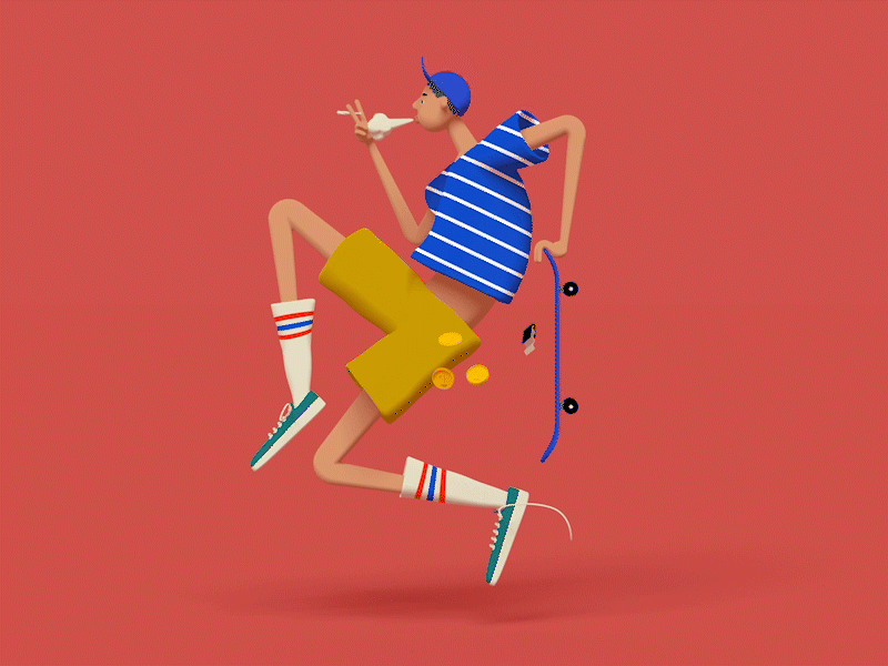 SKTR 3d illustration motion