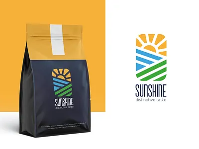 sunshine logo app branding colorful design flat happy icon illustration logo vector