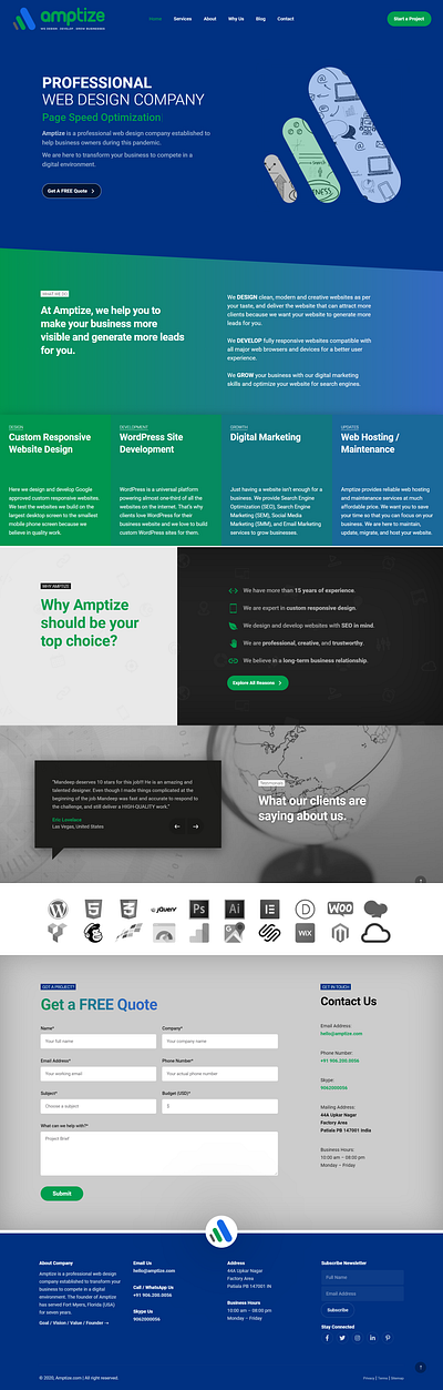 Amptize branding custom website design design responsive design responsive website responsive website design ux website wordpress design wordpress development