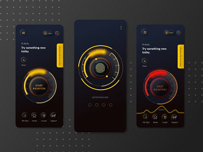 Bike Turn On/Off app app bike login page minimalist motorbike neomorphism newdesign sci fi travel ui