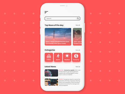 News App Concept animation app design flat illustration minimal typography ui uidesign ux