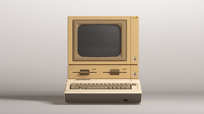 Apple IIe (1983) 3d apple cinema4d computer design materials modeling retro