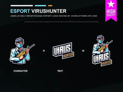 Logo VirusHunter branding doctor esport esportlogo illustration social media