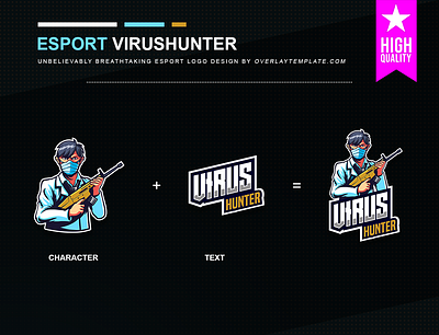 Logo VirusHunter branding doctor esport esportlogo illustration social media