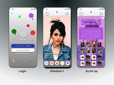 Kornet dating app app design ui ux