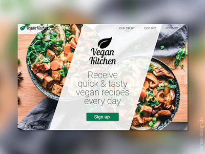 DailyUI003 version A 003 branding daily 100 challenge daily ui dailyui dailyui 003 dailyui003 design food landing page landingpage logo recipe page ui uidesign ux vegan vegan food veganism webdesign