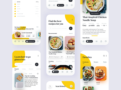 Gluten-Free Scanner & Recipe App app cooking diet food gluten gluten free ios recipe recipe app shopping shopping list ui ux