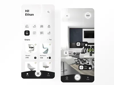 Future furniture app concept chair clean furniture furniture app furniture store futurism minimal minimalist mobile product shop store ui userinterface