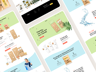 Gleam. Landing page for smart cleaning solutions design eco eco friendly ecommerce landing landing page layout minimalism ui ui design uiux ux ux design