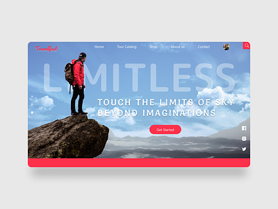 limitless travel landing page branding design pro travel ui web