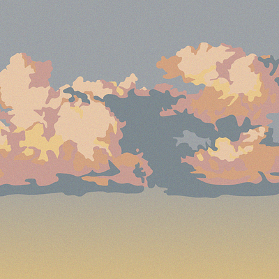 In the clouds artwork calming clouds color illustration illustrator in the sky instagram post landscape landscape design nature illustration poster press illustration sunset vector illustration