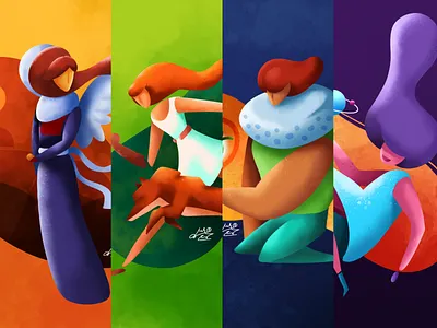 My drawings animation cartoon colorful design flat happy illustration illustrator lovely vector