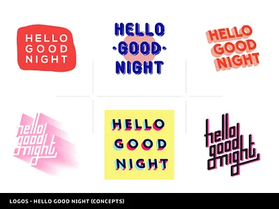Hello Good Night branding design illustrator logo logo design logo mark logotype typography