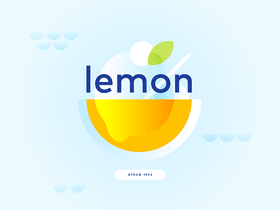 Lemon ice 1992 circles cream design fresh graphic ice icecream illustration leaf lemon lemonade orange since sour vector yellow