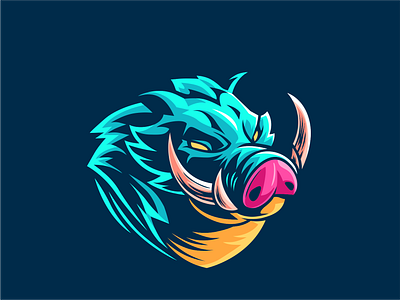 wild boar mascot cartoon designs esport ilustration gaming icon illustration mascot character sportlogo vector