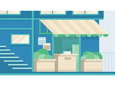 The Shop Illustration - Apikatri apikatri art illustration illustrator landscape nice shop simple vector