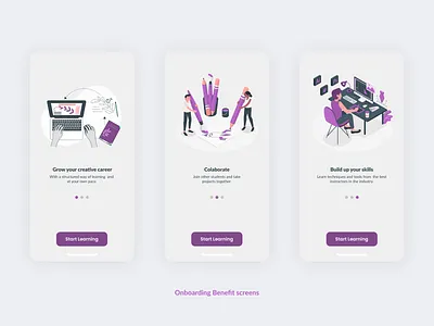 Onboarding Benefit screens for Art & Design Online Classes App. 10ddc design mobile app design mobile ui ui uidesign uiux uiuxdesign
