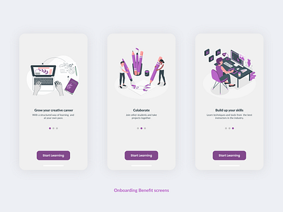 Onboarding Benefit screens for Art & Design Online Classes App. 10ddc design mobile app design mobile ui ui uidesign uiux uiuxdesign