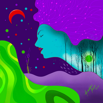 Dark in the woods art doodle drawing dreams illustration painting procreateapp