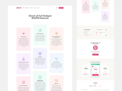WeVPN Features branding design dribbble best shot features features page graphic design illustration offers pricing pricing plan pricing table product design trendy ui ux design user experience design user interaction user interface design visual design vpn vpn app vpn service