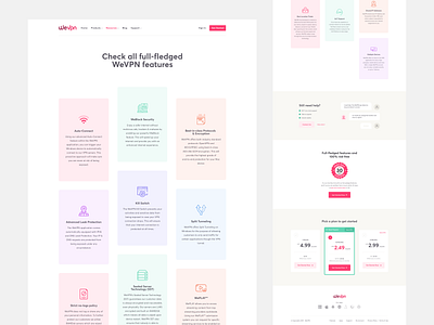 WeVPN Features branding design dribbble best shot features features page graphic design illustration offers pricing pricing plan pricing table product design trendy ui ux design user experience design user interaction user interface design visual design vpn vpn app vpn service
