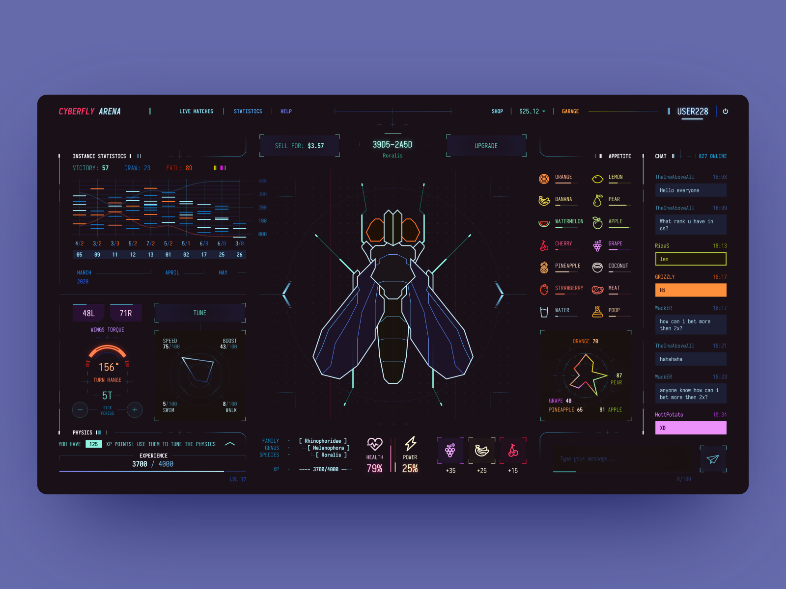 Fly Simulator Game | Unit Management Screen by Sergey Ukolov on Dribbble