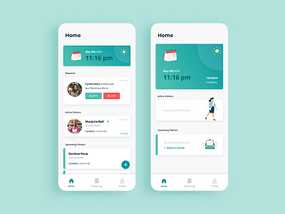 Visitor Management App - Home Screen app design flat icon illustration minimal mobile app mobile ui ui ux web