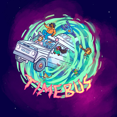 Timebus - Concept Art art character design concept concept art galaxy illustration magic bus psychedelic sci fi spacey surreal vortex