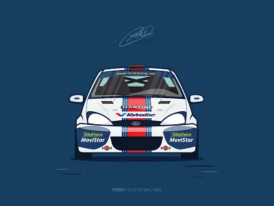 Ford Focus RS WRC / 1998 atushos automobile car colin mcrae focus ford illustration minimal rally rs wrc