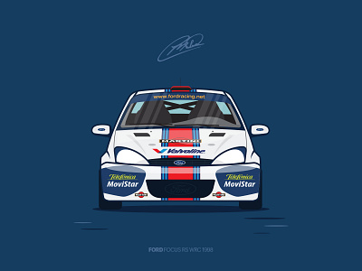 Ford Focus RS WRC / 1998 atushos automobile car colin mcrae focus ford illustration minimal rally rs wrc